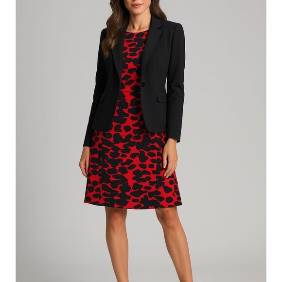 DKNY Leopard Print A-line 3/4 Sleeve Dress – Size 12 - Picture 2 of 14